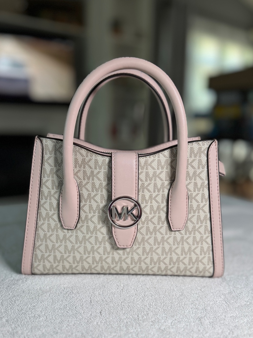 Michael Kors Beige/Pink Gabby Satchel